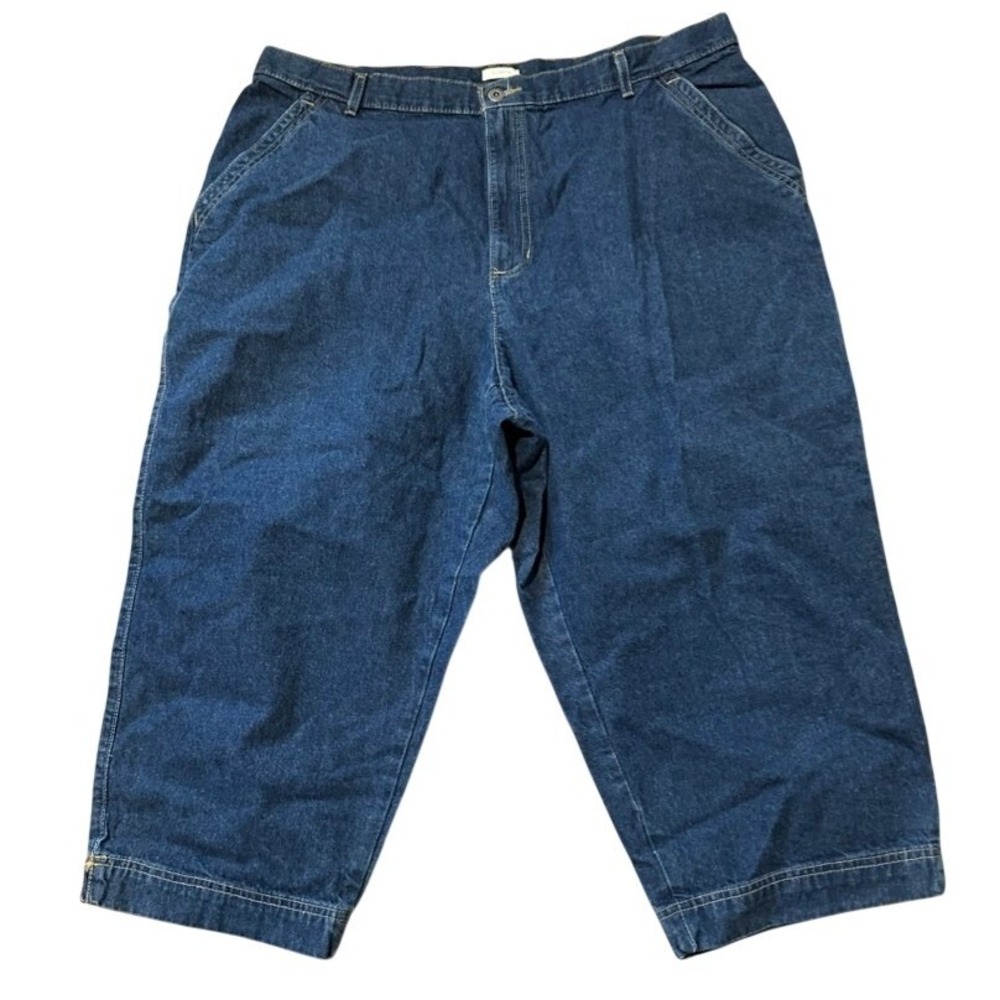 Liz Claiborne Woman Cosette Denim Bermuda Shorts Dark Wash 20 Length Womens 20W